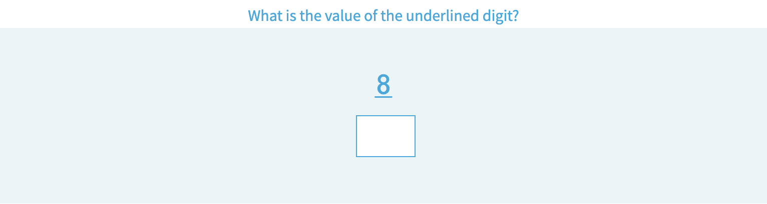 Value of  Underlined Digit Up to 99